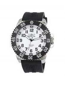 Invicta Men's 1101 Pro Diver White Dial Black Polyurethane Watch