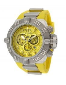Invicta Men's 1385 Subaqua Noma IV Chronograph Yellow Dial Yellow Polyurethane Watch