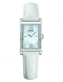 Hugo Boss Ladies White leather Strap Mother of Pearl Dial Watch HB-4001 1502178 $149.95 - designerswatch.Com