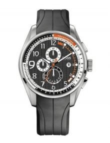 Hugo Boss Men's Quartz Watch with Black Dial Chronograph Display and Black silicone Strap 1512366 $239.95 - designerswatch.Com