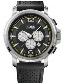 HUGO BOSS Chronograph Black Rubber Strap Mens Sport Watch 1512455 $239.95 - designerswatch.Com