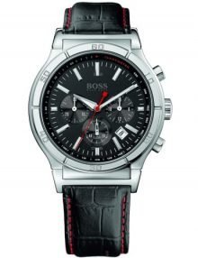 HUGO BOSS Gents Chronograph Watch with Black leather Strap 1512584 $239.95 - designerswatch.Com
