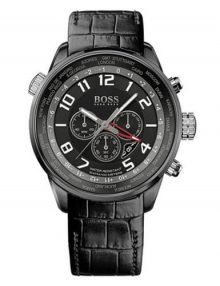 Hugo Boss Men's Black leather Strap Chronograph Watch 1512740 $329.95 - designerswatch.Com