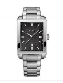 Hugo Boss 1512773 Men's Stainless Steel Rectangular Black Dial Bracelet Watch