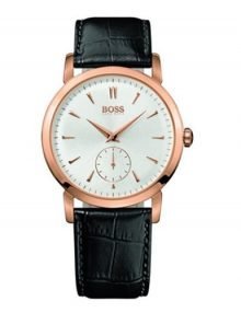 Hugo Boss Rose gold leather Strap Men's Watch 1512776 $179.95 - designerswatch.Com