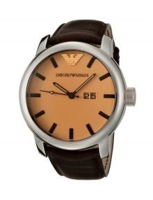 Emporio Armani AR0430 Gentss Black Dial & leather Band Watch