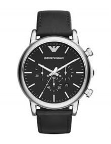 Emporio Armani AR1828 Classic Men's Quartz Watch with Black Leather Strap