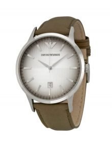 Emporio Armani Classic Textured Degrade Dial Taupe Leather Mens Watch AR2470
