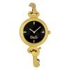 Dolce & Gabbana DW0393 Ladies Black Dial Gold Stainless Steel Bracelet Watch