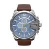 Diesel DZ4281 Chief Series Men's Chronograph Blue Dial Watch Brown Leather Band