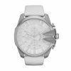 Diesel DZ4292 Master Chief Series Men's Chronograph White Dial Watch White leather Band