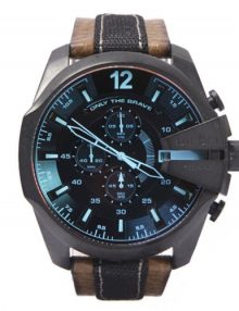 Diesel DZ4305 Mega Chief Men's Chronograph Watch with Brown Leather Band