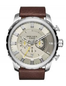 Diesel Stronghold DZ4346 Chronograph Grey Dial Mens Watch with Brown leather Band