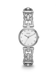 Fossil Olive ES3348 Three Hand Silver Tone Ladies Watch