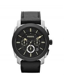 Fossil FS4731 Machine Black leather Men's Watch Chorno $168.95 - designerswatch.Com