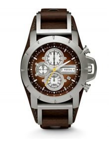 Fossil JR1157 Gents Brown Analog Dial & Leather Band Chronograph Watch
