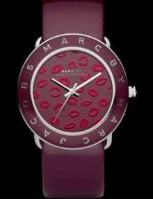 Marc By Marc Jacobs Amy MBM1162 Kiss Graphic Womens Red Leather Band Watch