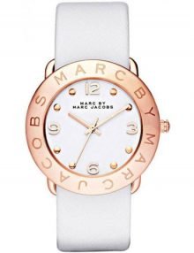 Marc By Marc Jacobs Amy MBM1180 Ladies Rose Case White Leather Watch