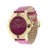 Marc by Marc Jacobs MBM1200 Ladies amethyst Dial & Leather Band Watch with gold plated stainless steel Tone