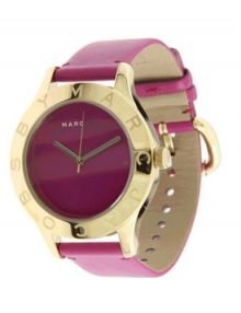 Marc by Marc Jacobs MBM1200 Ladies amethyst Dial & Leather Band Watch with gold plated stainless steel Tone