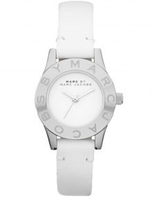 Marc by Marc Jacobs MBM1206 Womens White Dial & Leather Strap Watch with Silver Stainless Steel Case