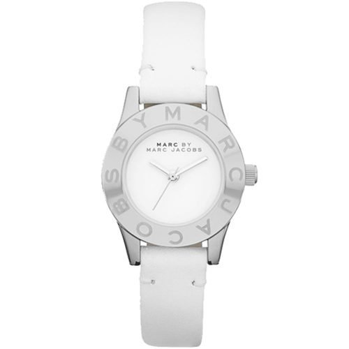 Marc by Marc Jacobs MBM1206 Womens White Dial & Leather Strap Watch with Silver Stainless Steel Case