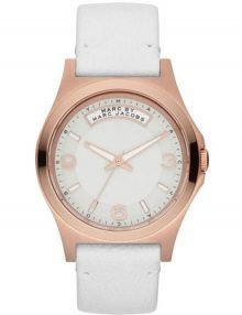 Marc Jacobs MBM1260 Baby Dave White Dial Leather Analog Ladies Watch