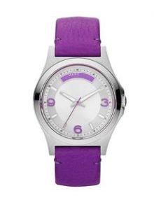Marc by Marc Jacobs MBM1262 Ladies Silver Dial Watch with Violet Leather Band