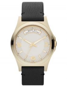 Marc by Marc Jacobs MBM1264 Baby Dave Gold Dial Black Leather Unisex Watch