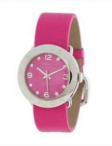 Marc By Marc Jacobs Amy MBM1286 Silver Tone Ladies Watch With Pink Leather Band