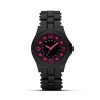 Marc by Marc Jacobs MBM2508 Ladiess Black Silicone Wrappedstainless steelstainless steel Band Watch with Pink & Black Dial