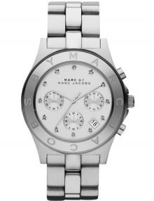 Marc Jacobs MBM3100 Blade Silver Tone White Dial Chronograph Womens Watch