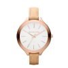 Michael Kors MK2284 Runway Rose Vachetta leather band ladies Watch