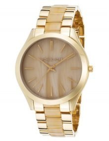 Michael Kors MK4285 Ladies Runway Horn and Gold-Tone Stainless Steel Bracelet Watch