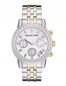 Michael Kors MK5057 Ladies Two Tone Stainless Steel Bracelet Watch with Silver Dial