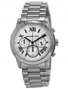 Michael Kors MK5928 Womens Cooper Silver Stainless Steel Chronograph Watch