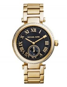 Michael Kors Skylar MK5989 Ladies gold-Tone Stainless Steel Black Dial Watch
