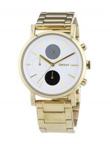 DKNY NY2147 Women' SoHo White Dial gold-tone Chronograph Stainless Bracelet Steel watch