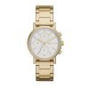 DKNY NY2274 Ladies SoHo White Dial gold-toned Chronograph Stainless Steel watch