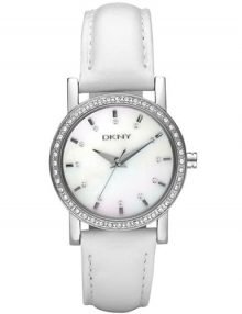 DKNY NY8015 White Leather Ladies Watch Wrist Watch