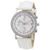 DKNY NY8341 Chrono Quartz Stainless Steel Watch with White Leather Band