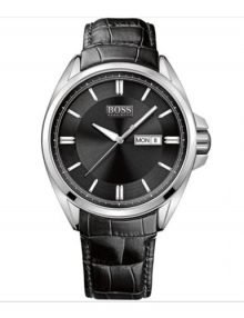 Hugo Boss 1512874 Driver Day/Date leather Band Black Dial Classic Gents Watch
