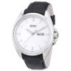 Hugo Boss 1512875 Driver Day/Date leather Band White Dial Classic Gents Watch