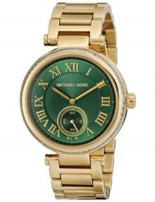 Michael Kors Skylar MK6065 Ladies gold-Tone Stainless Steel Green Dial Watch