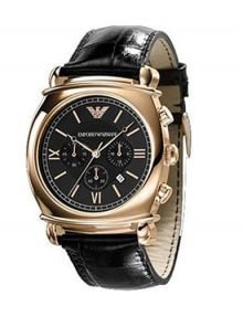 Emporio Armani Chronograph Black Dial Black leather Men's Watch AR0321 $169.95 - designerswatch.Com