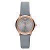 Emporio Armani AR1806 Womens Classic Grey Dial Watch with Grey leather Strap