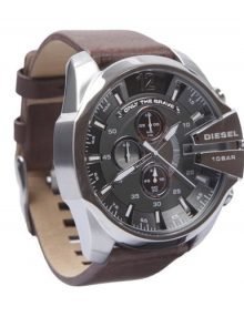 Diesel DZ4290 Chief Series Men's Chronograph Grey Dial Watch Brown leather Band