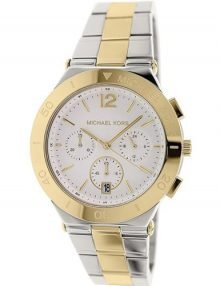 Michael Kors MK5934 Mens Wyatt Silver Dial Two-tone Stainless Steel Chronograph Watch