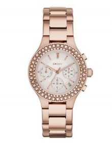 DKNY NY2261 Chambers Ladies White Dial Rose Gold-Plated Stainless Watch