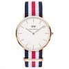 Daniel Wellington 0102DW Males Classic Canterbury Eggshell White Dial Striped Watch 40mm